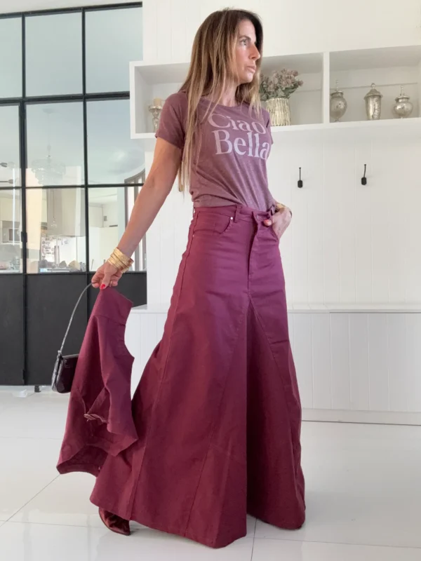 Falda crush cherry gabardina - Image 9