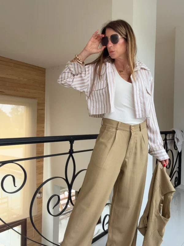 Pantalon sastrero ritta  lino triste tostado - Image 6