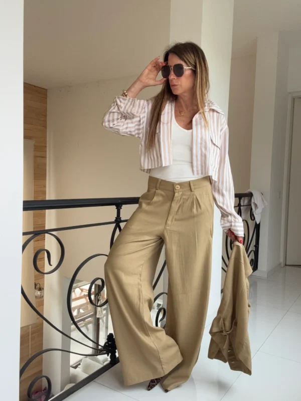 Pantalon sastrero ritta  lino triste tostado - Image 7