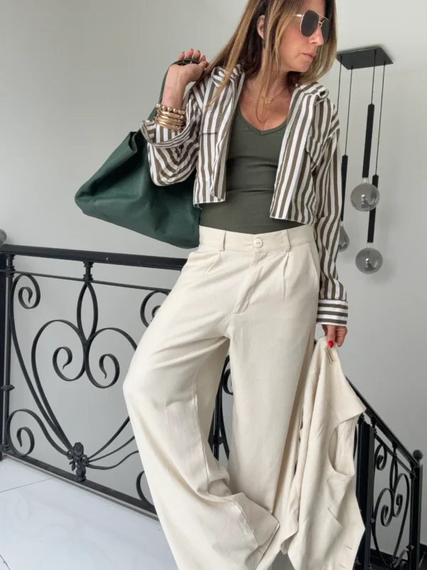 Pantalon sastrero ritta  lino triste crema - Image 10