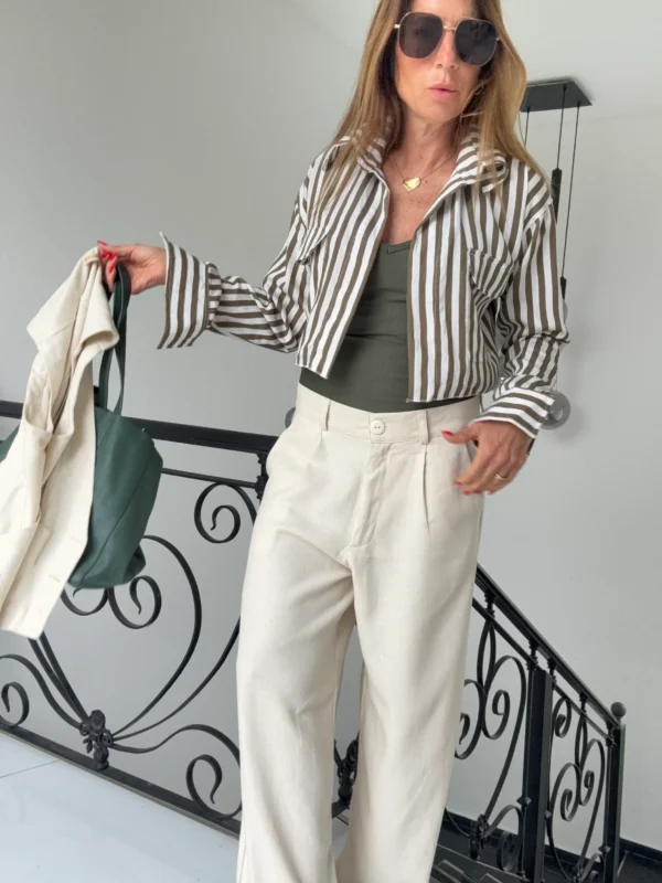 Pantalon sastrero ritta  lino triste crema - Image 12