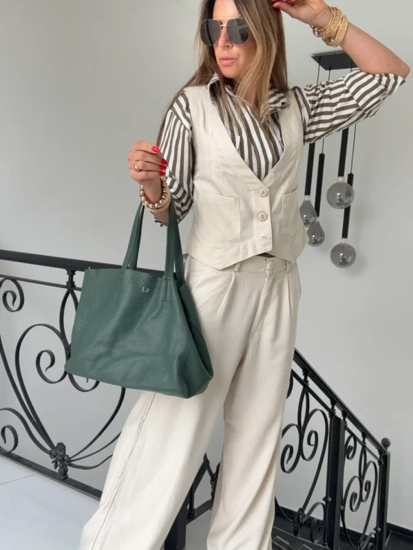 Pantalon sastrero ritta  lino triste crema - Image 18