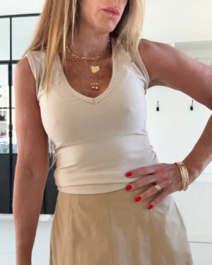 Musculosa Carmín micromorley matte mantecol