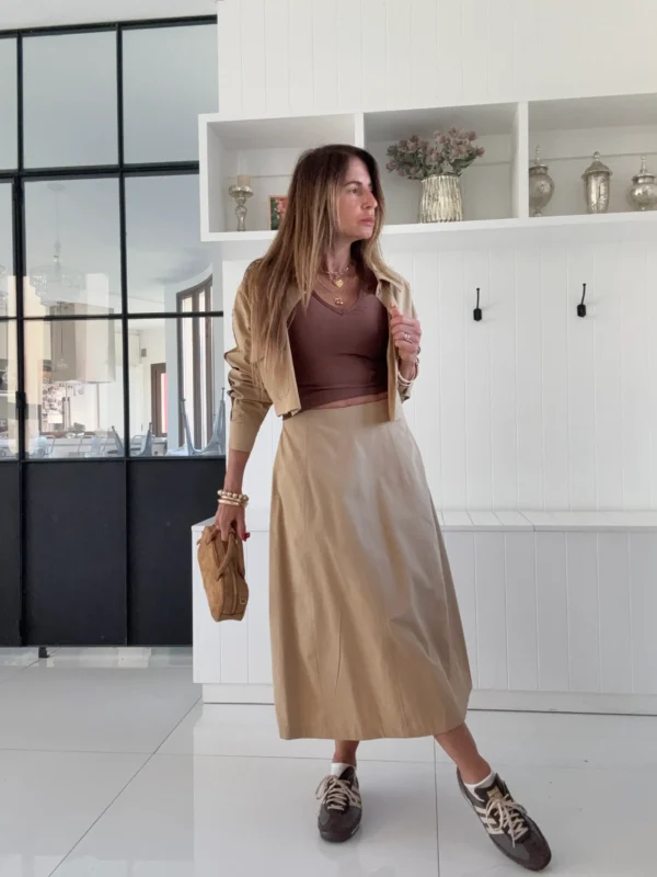 Falda Roca Casterly camel vivos chocolate - Image 18