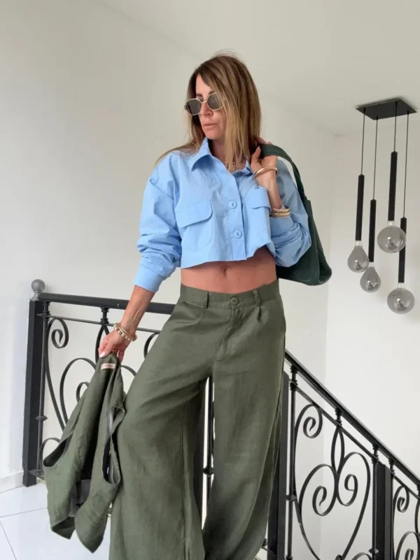 Pantalon sastrero ritta  lino 100% positano  romero - Image 24