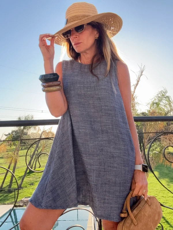 Vestido lino y denim negro - Image 8