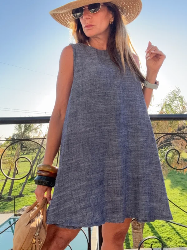 Vestido lino y denim negro - Image 10