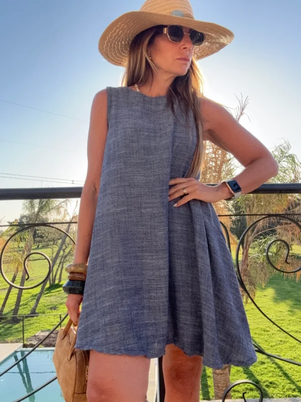 Vestido lino y denim negro - Image 11
