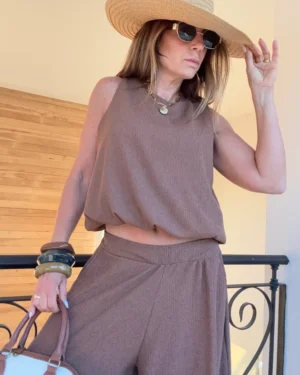 Blusa baloon chocolate bambula