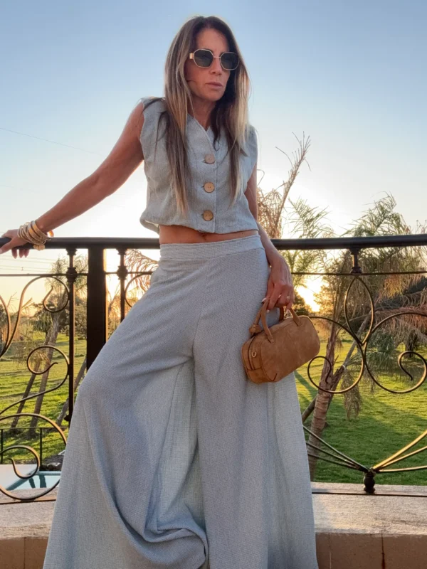 Blusa baloon celeste bambula - Image 4