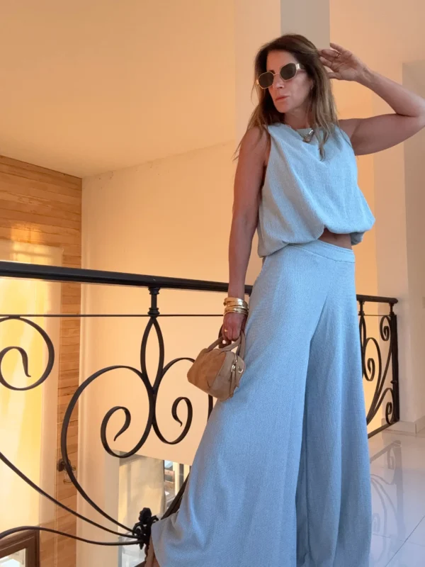 Blusa baloon celeste bambula - Image 19