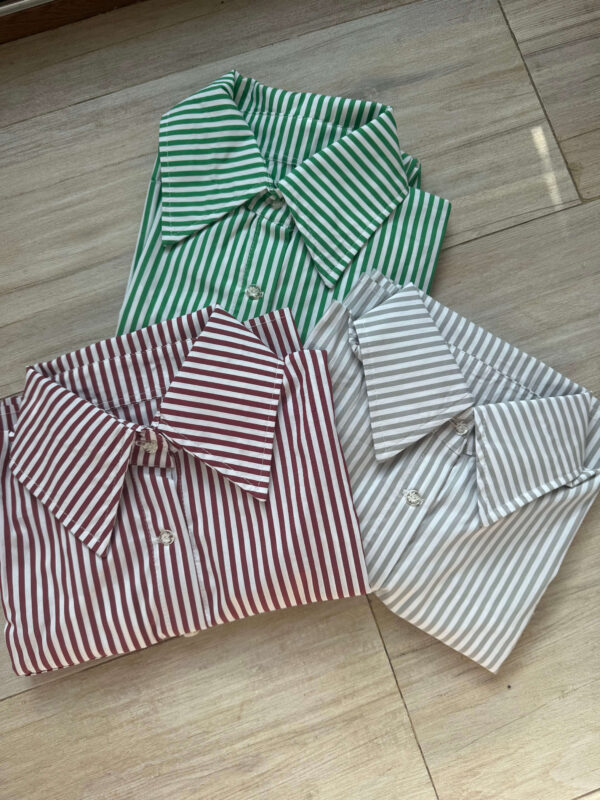 Bermudas poplin rayado verde benetton y blanco - Image 2