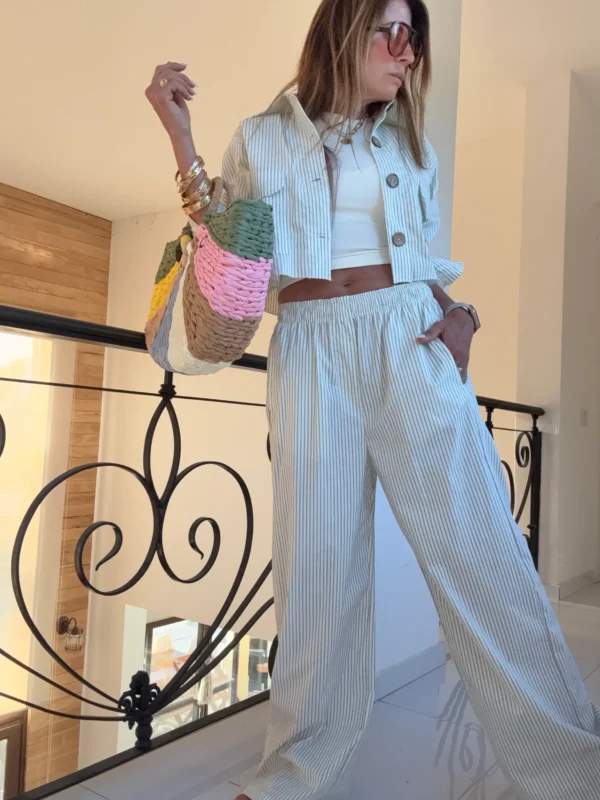 Pantalon pijamero taylor rayado finito verde - Image 8