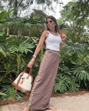Falda Ayra chocolate vivos camel coleccion invernalia