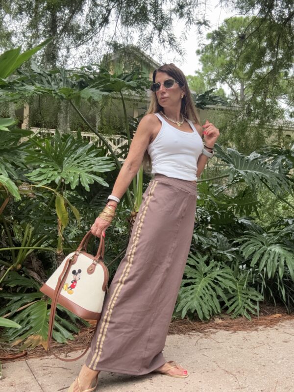 Falda Ayra chocolate vivos camel coleccion invernalia