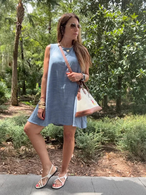 Vestido lino y denim claro - Image 9