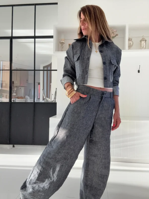 Pantalon Ritta lino 100% denim black - Image 10