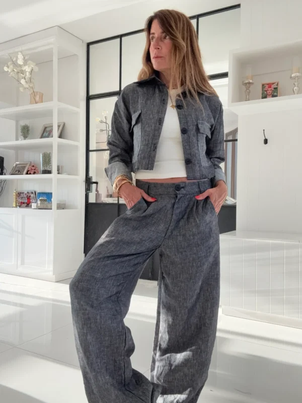Pantalon Ritta lino 100% denim black - Image 15