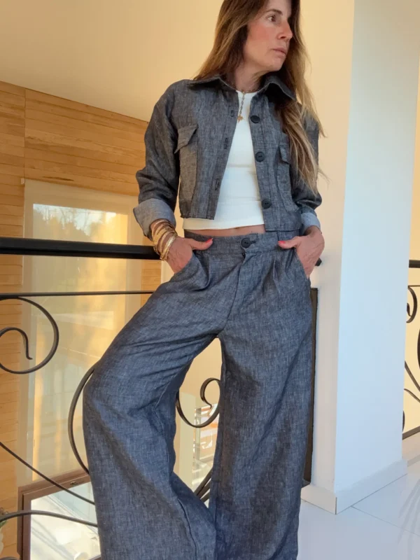 Pantalon Ritta lino 100% denim black - Image 16