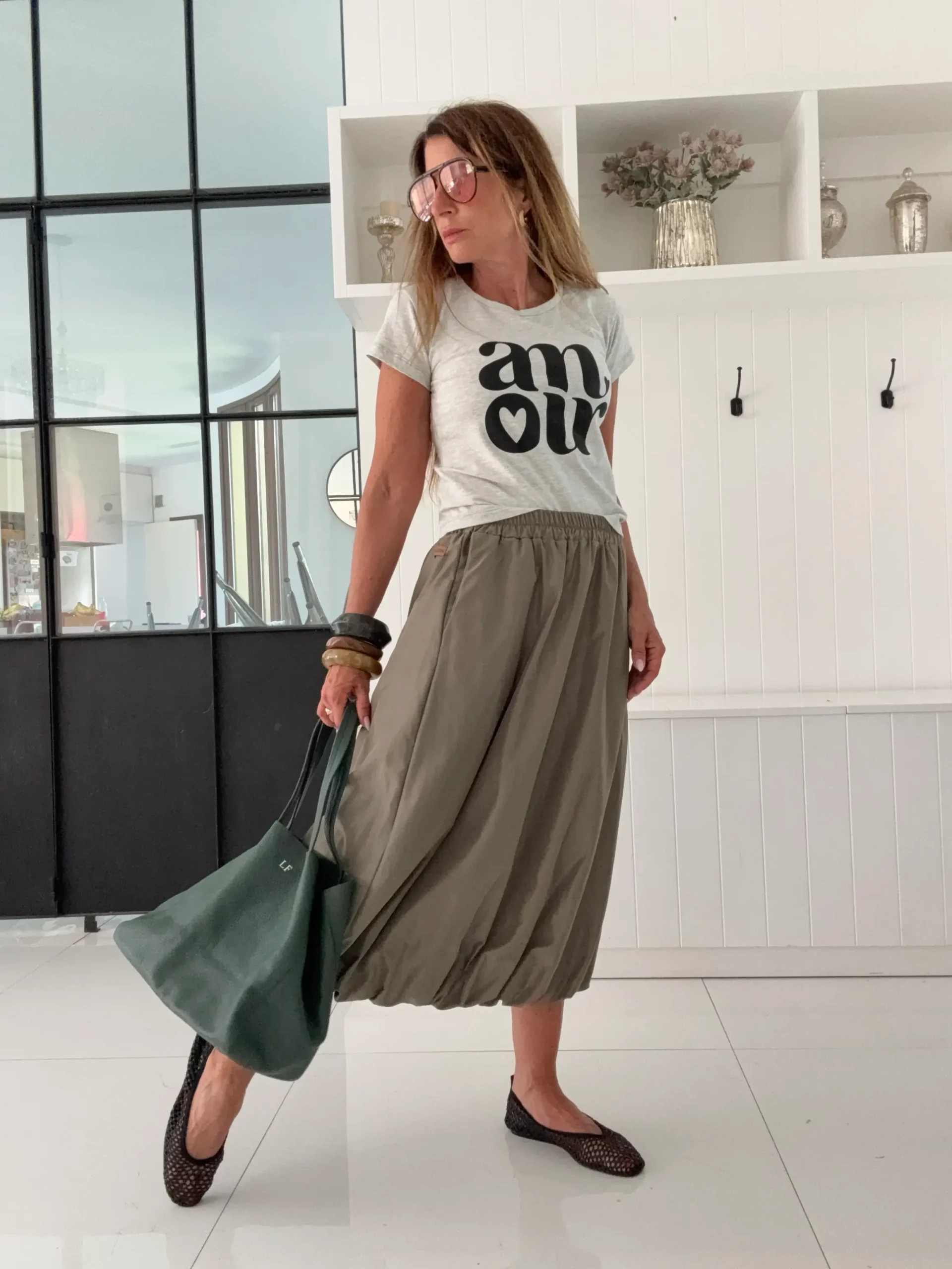 Falda globo midi army - Image 2