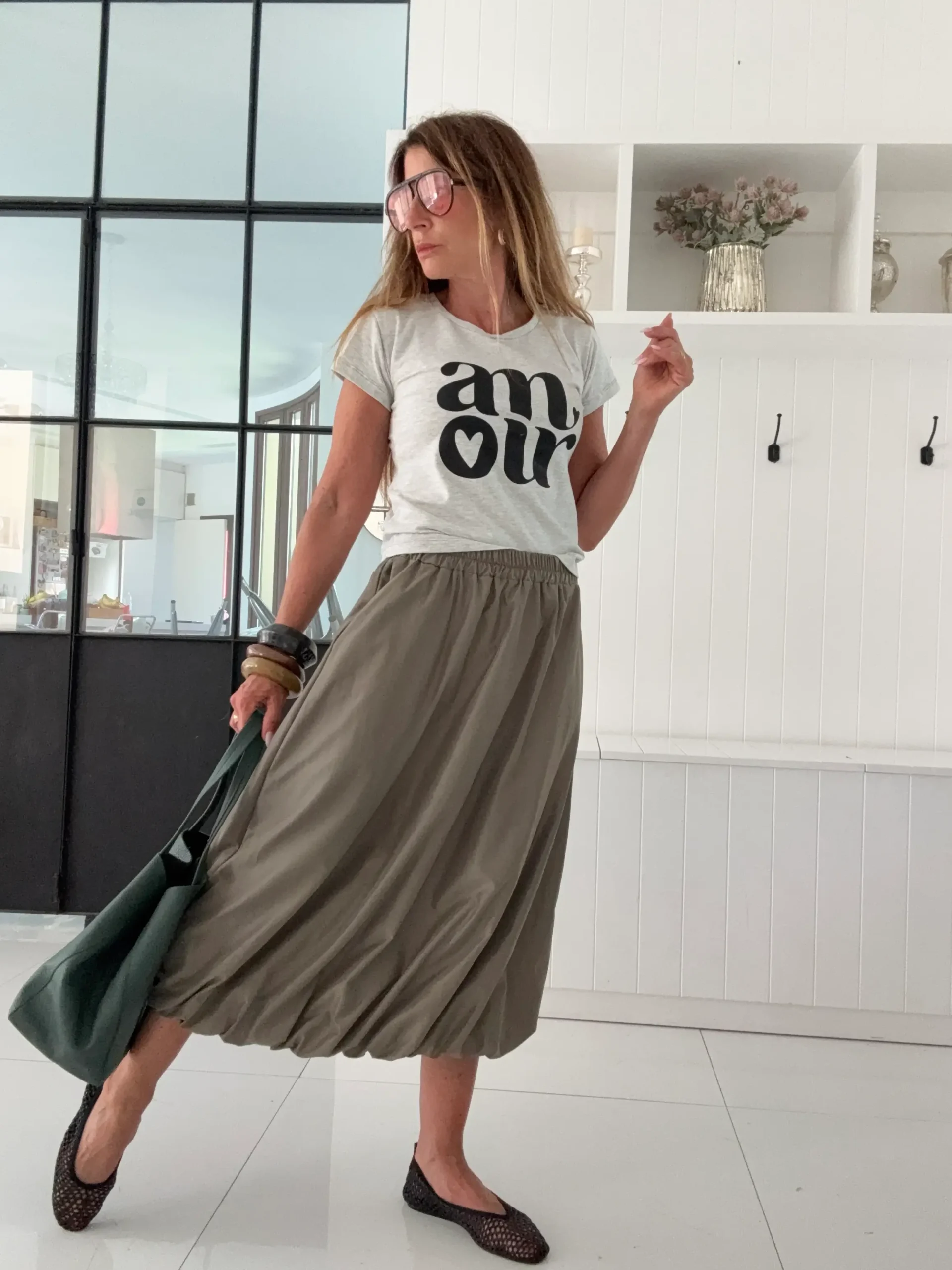 Falda globo midi army - Image 3