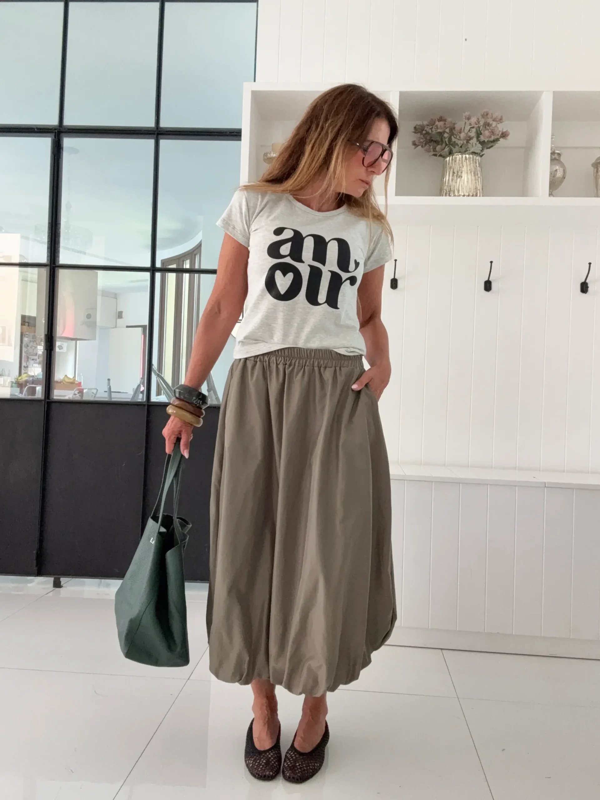 Falda globo midi army - Image 5