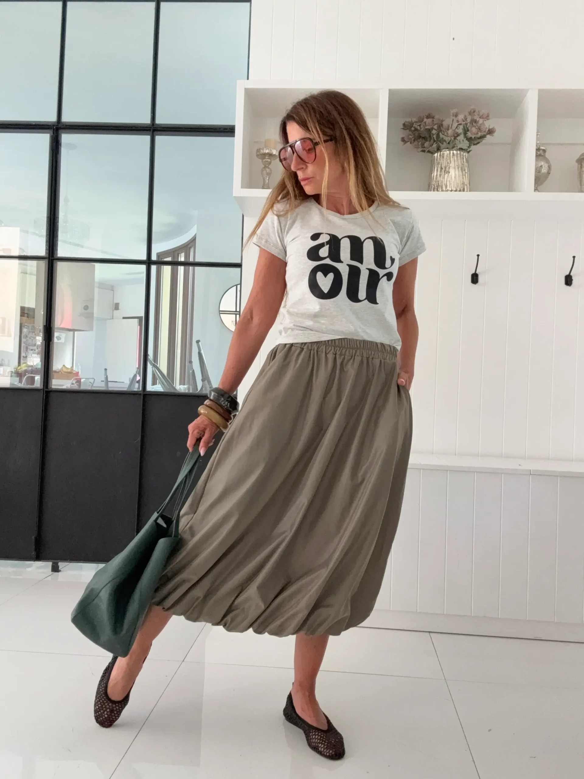 Falda globo midi army - Image 6