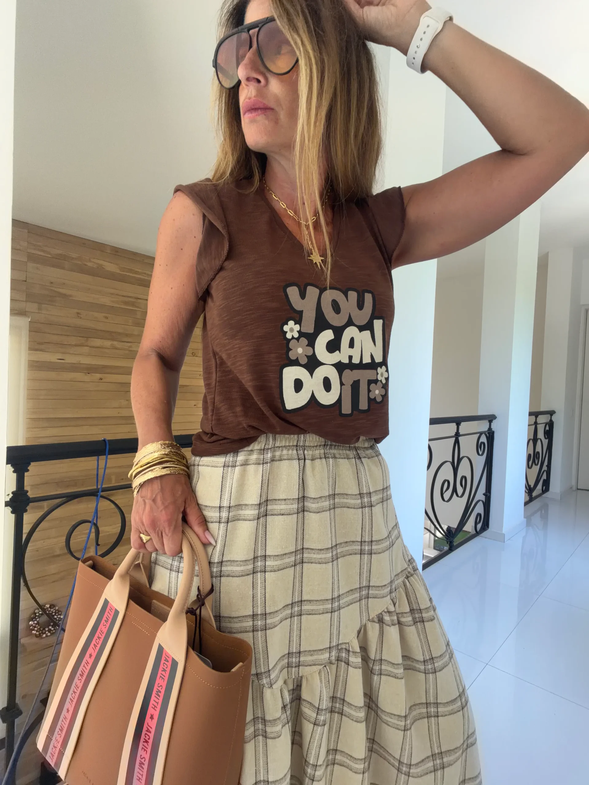 Falda Hanói cuadrille vainilla - Image 2