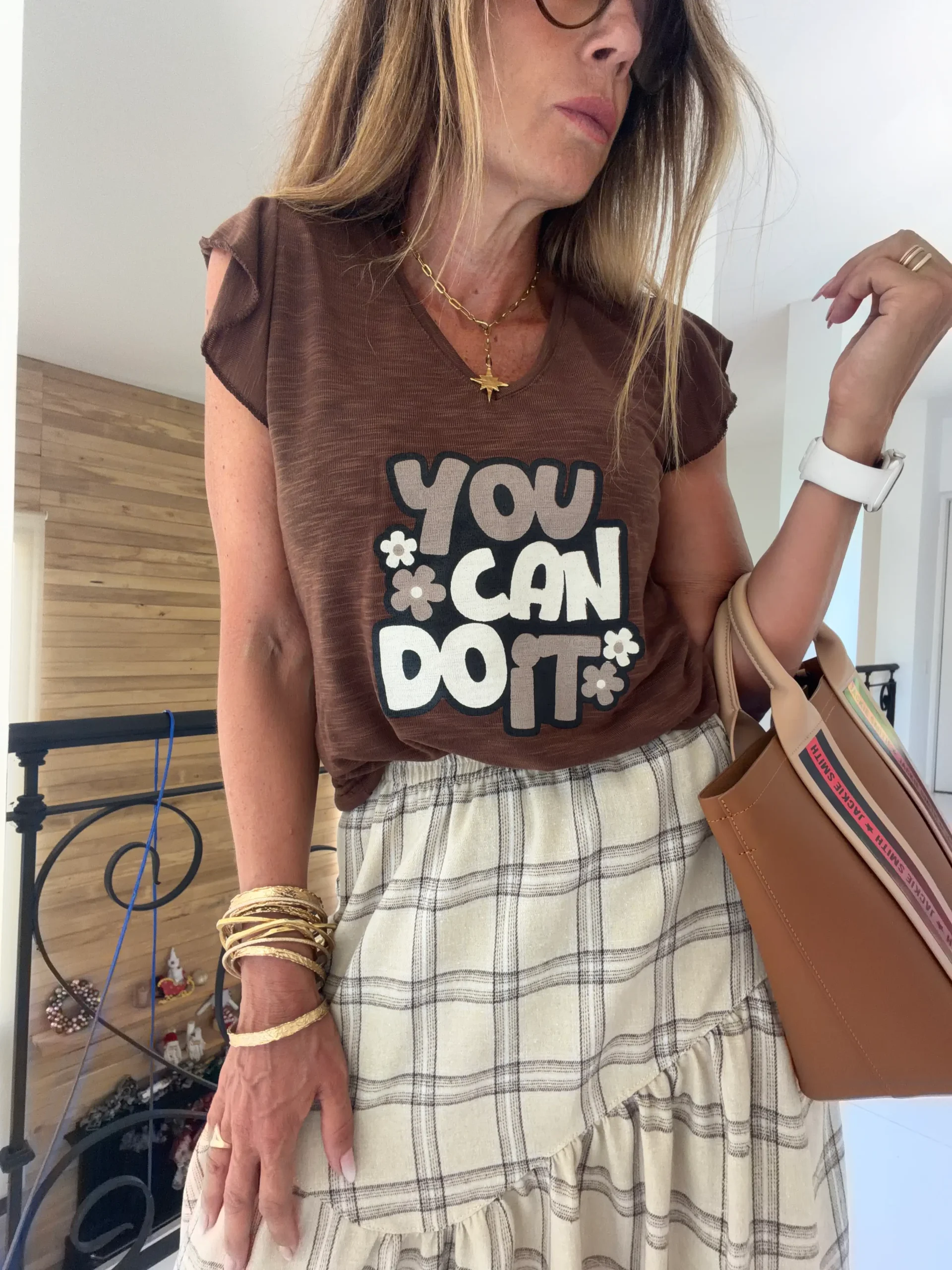 Falda Hanói cuadrille vainilla - Image 3