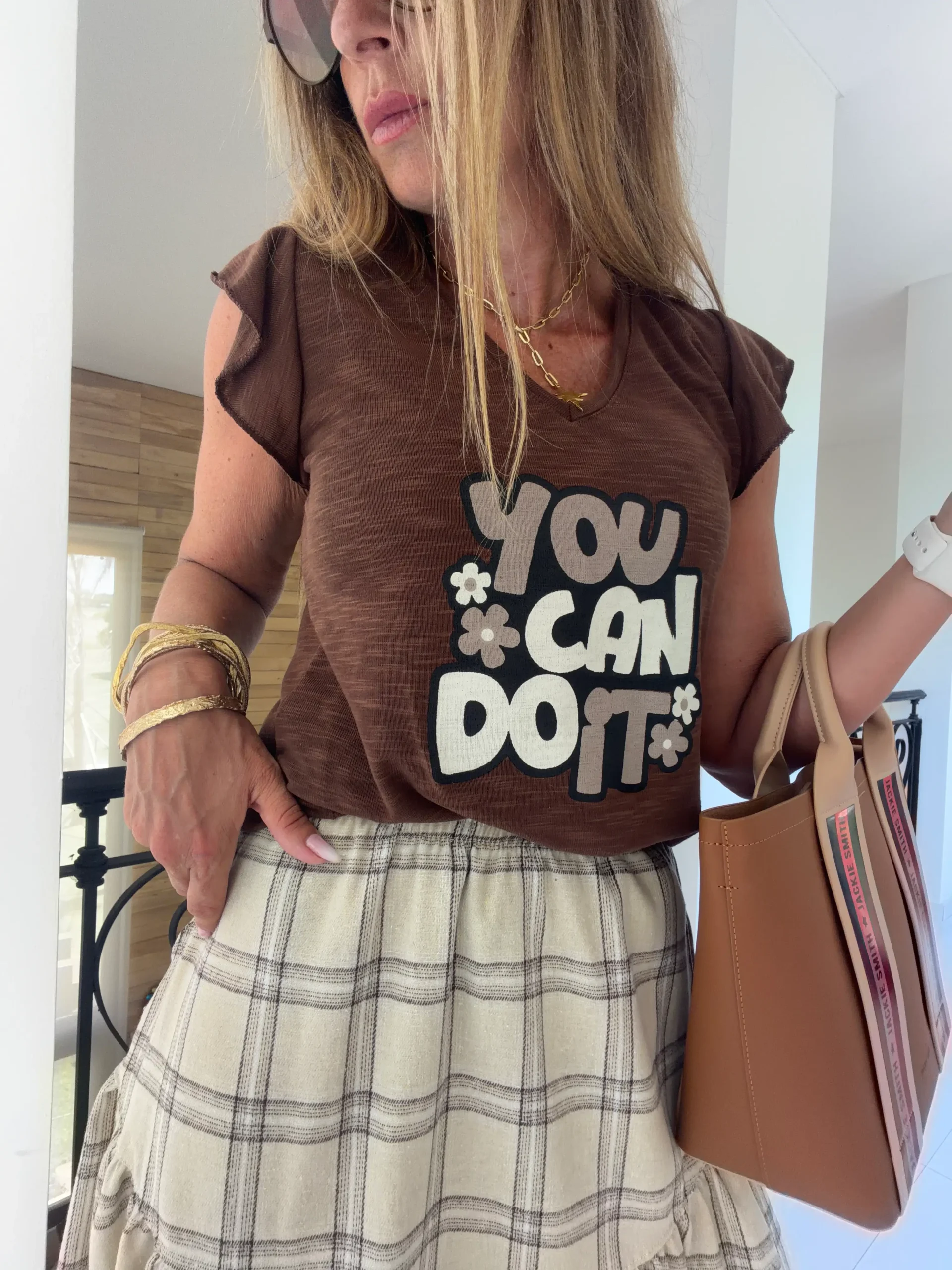 Falda Hanói cuadrille vainilla - Image 4