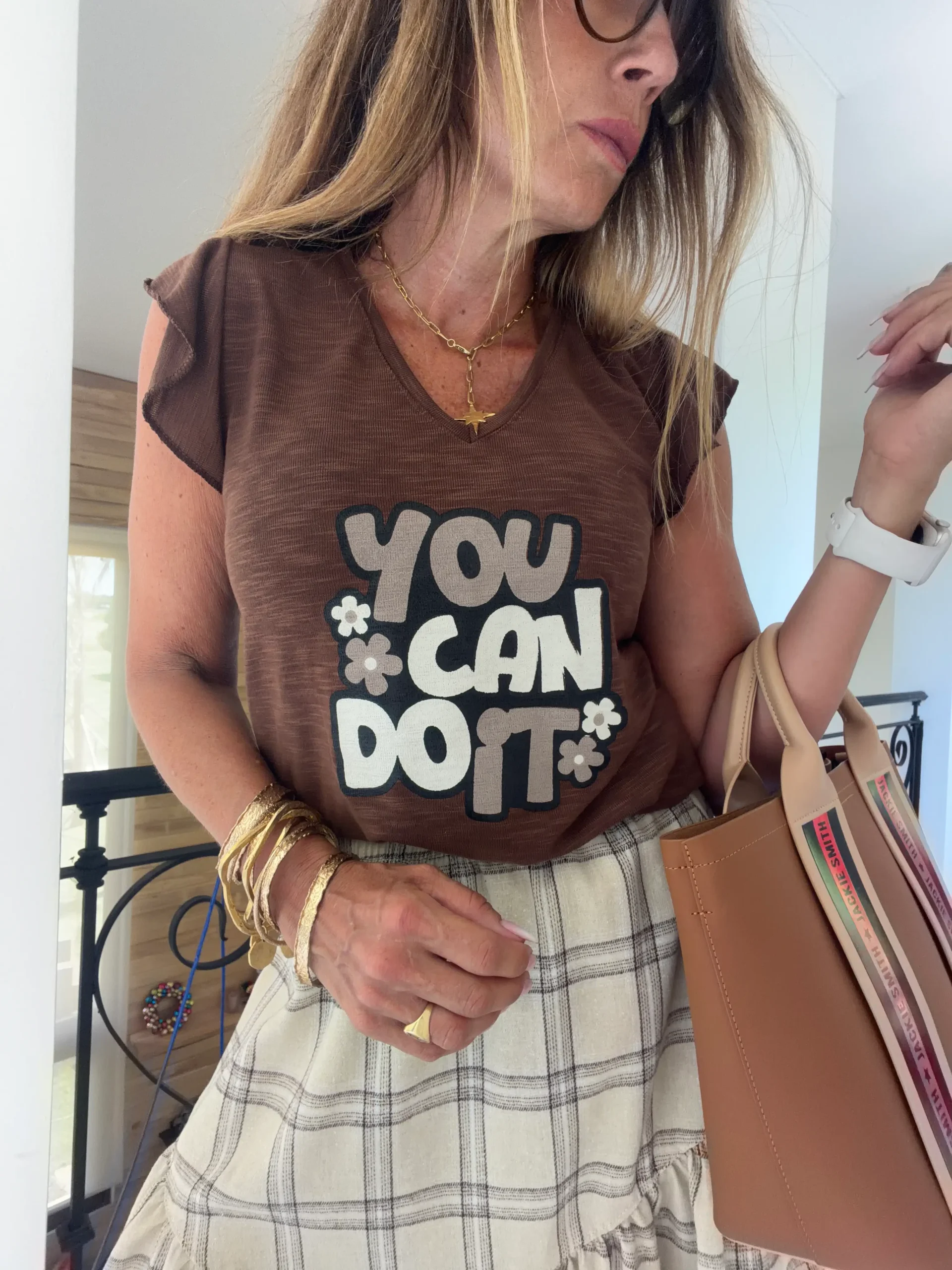 Falda Hanói cuadrille vainilla - Image 5