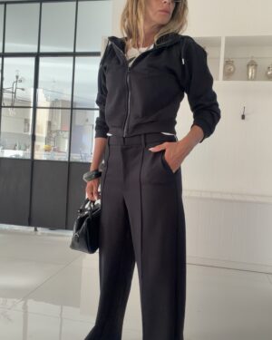 Pantalon Kevan negro sastrero elastizado - S