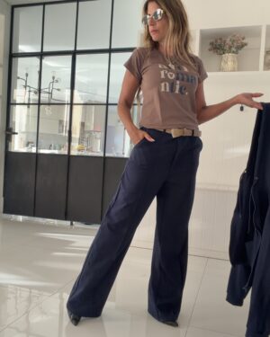 Pantalon Kevan marino sastrero elastizado