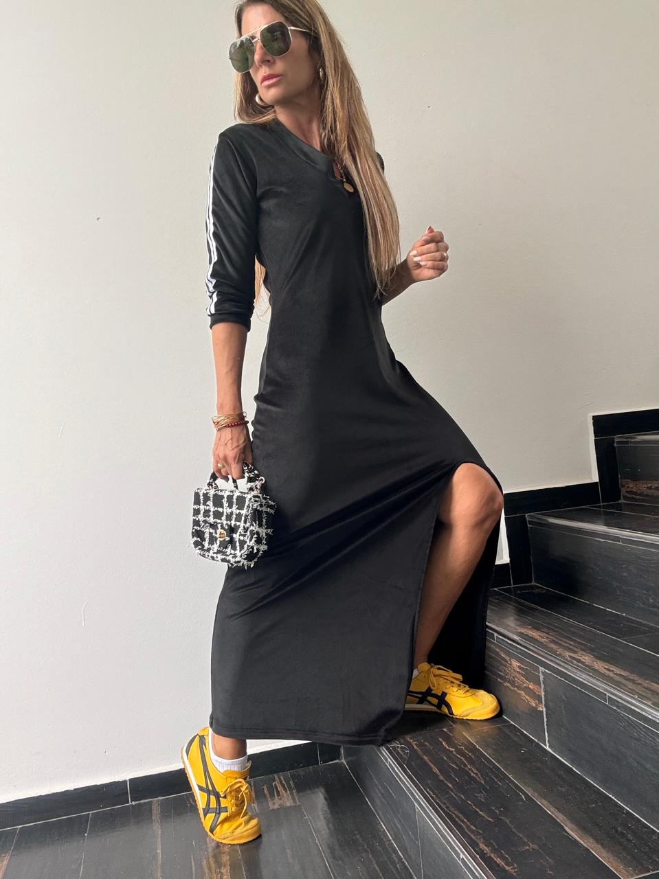 Vestido Tao plush negro - Image 5