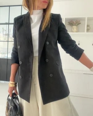 Blazer gamuza negro