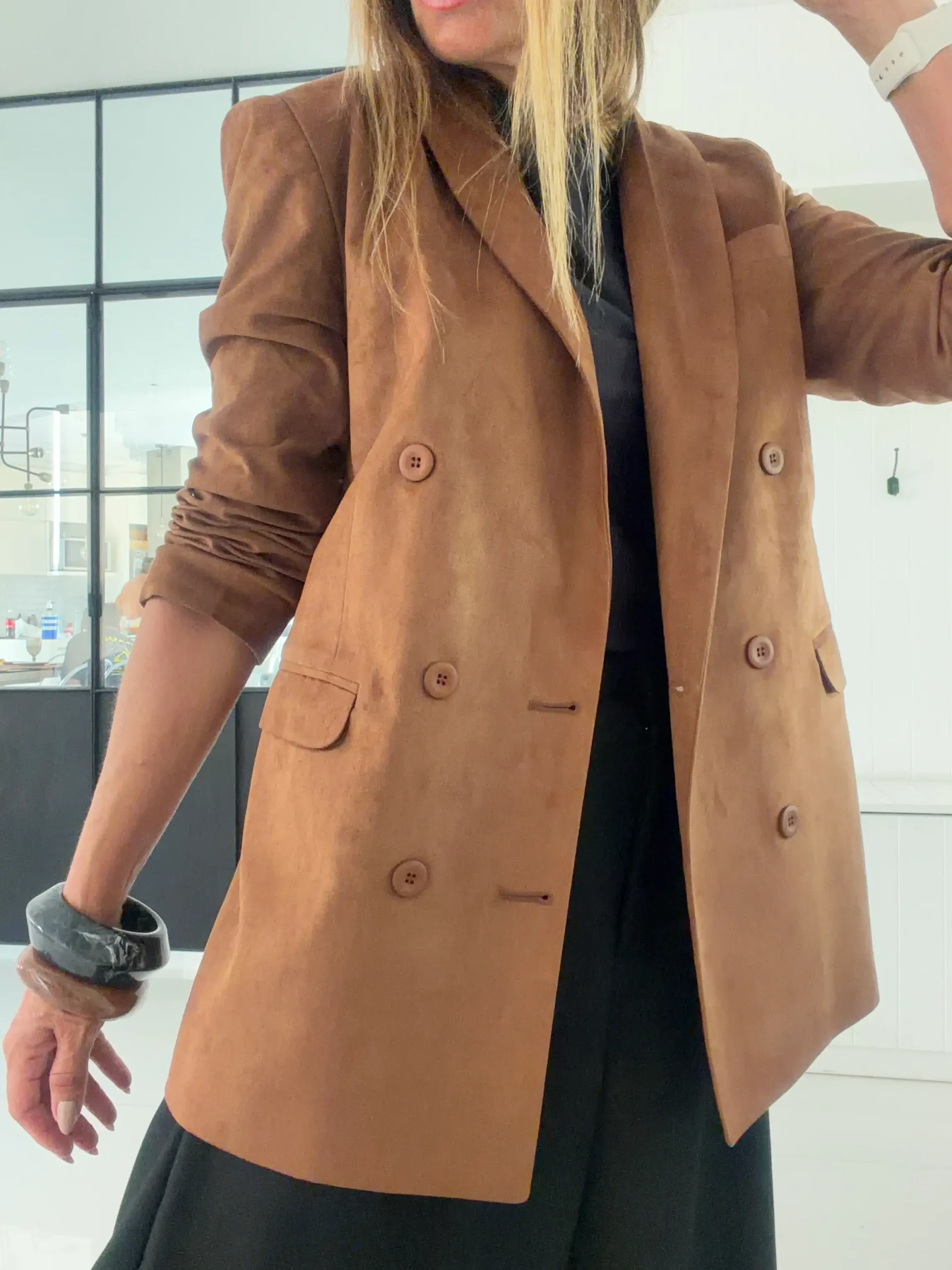 Blazer gamuza chocolate con leche - Image 4