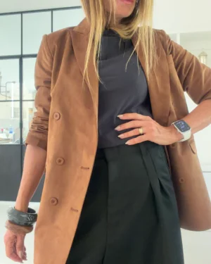 Blazer gamuza chocolate con leche