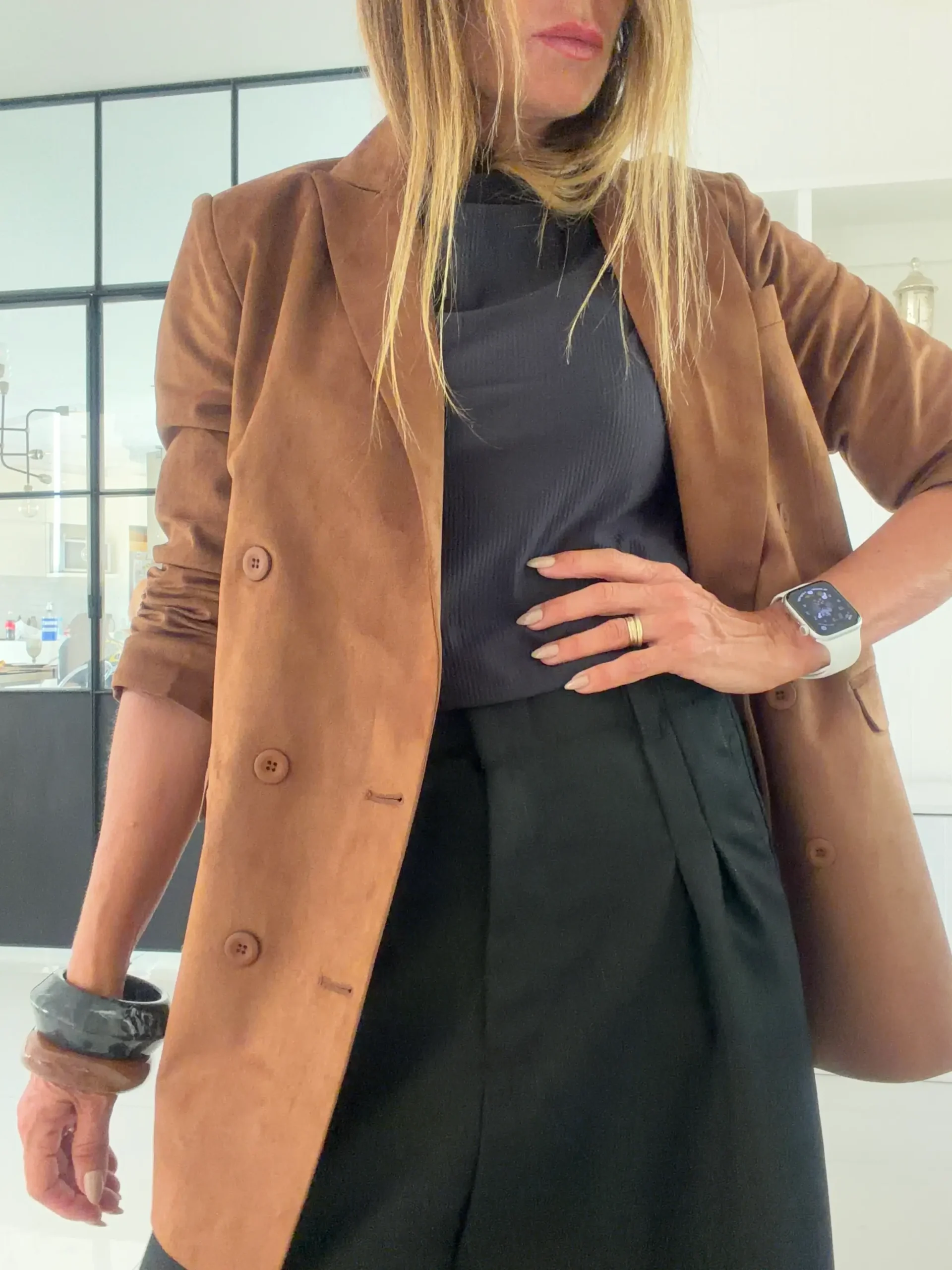 Blazer gamuza chocolate con leche