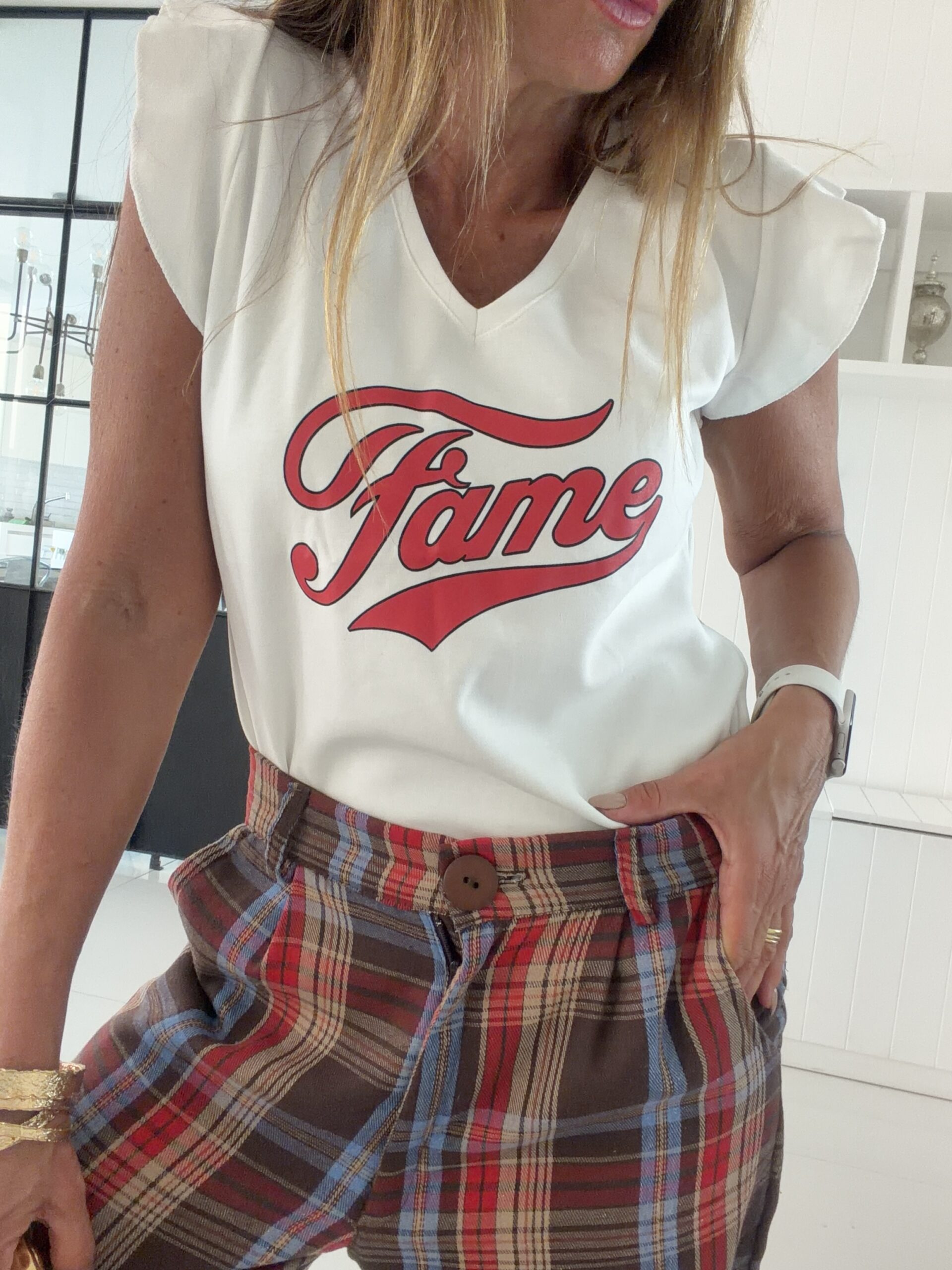 Musculosa ewa off white fame