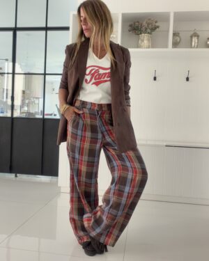 Pantalon sastrero ritta cuadrille colorado