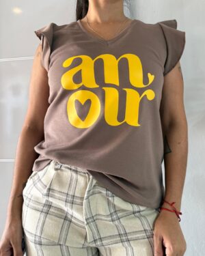 Musculosa ewa vison amour amarillo