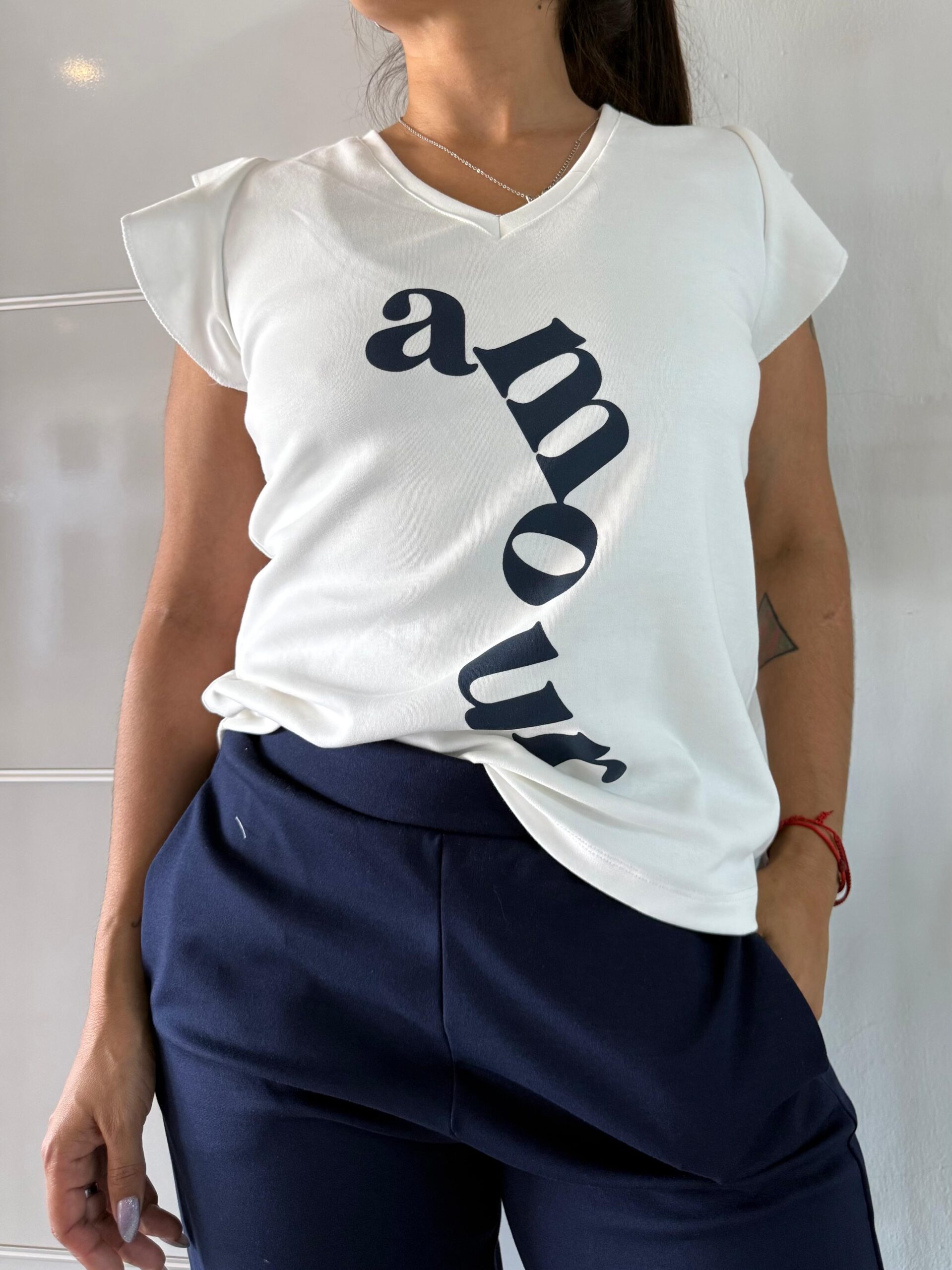 Musculosa ewa off white amour marino - Image 3