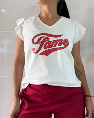 Musculosa ewa off white fame