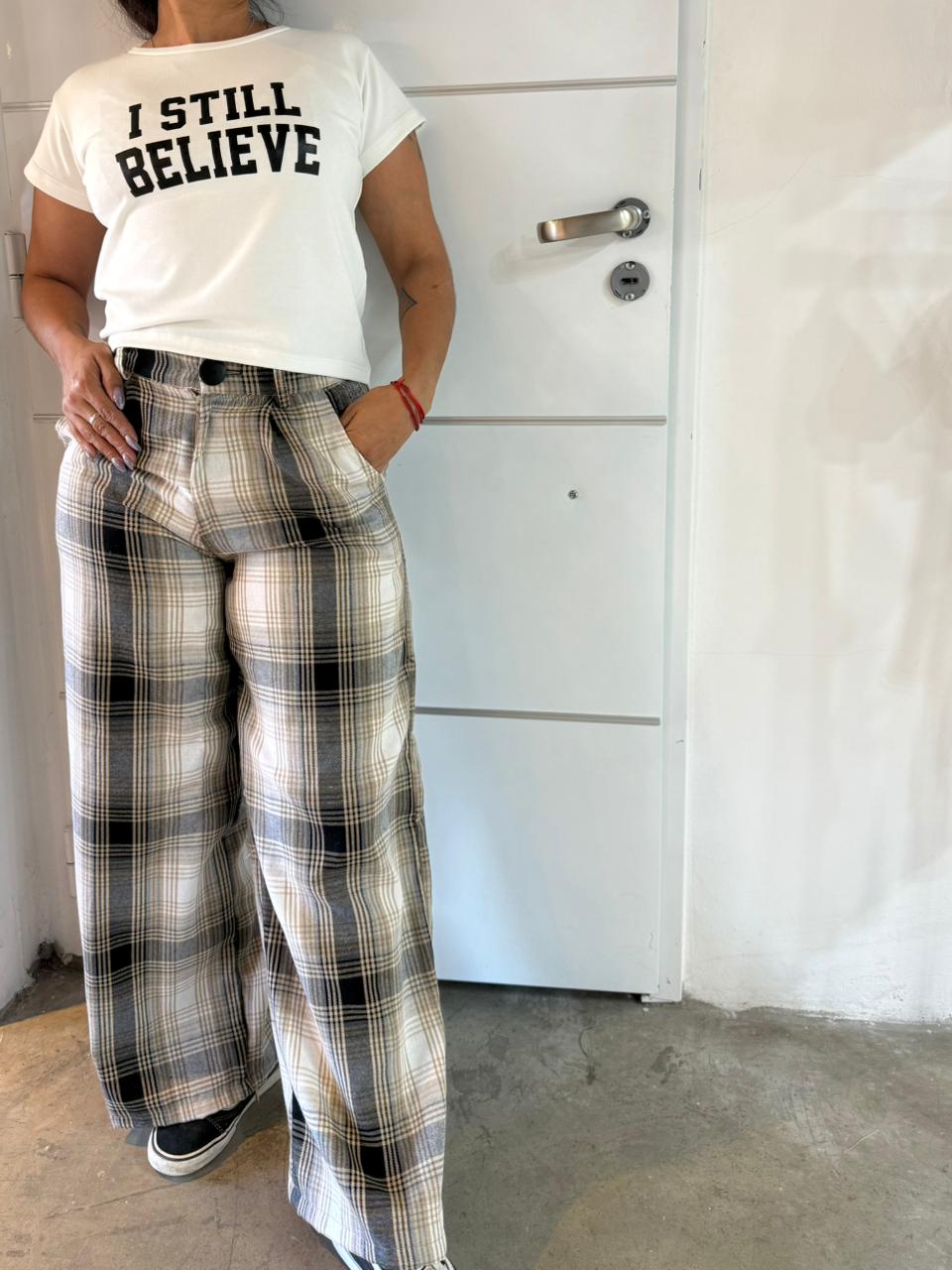 Pantalon sastrero ritta cuadrille gris y camel - Image 2