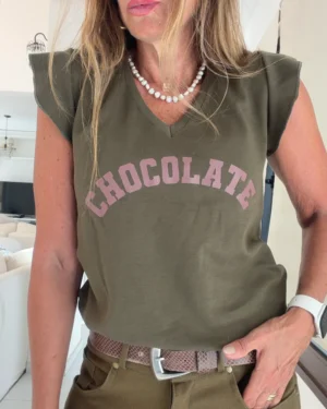Musculosa ewa army chocolate