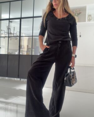 Pantalon sastrero ritta corderoy negro