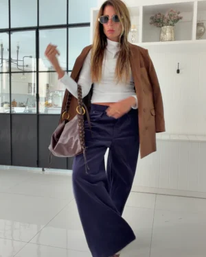 Pantalon sastrero ritta marino elastizado