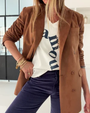 Blazer gamuza chocolate con leche