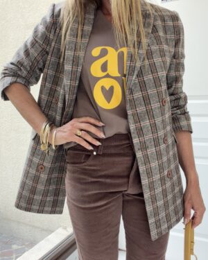 Blazer cuadrille fondo oscuro