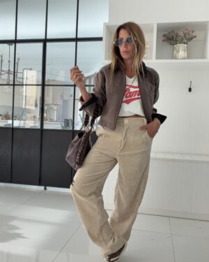 Pantalón Taipei mantecol corderoy